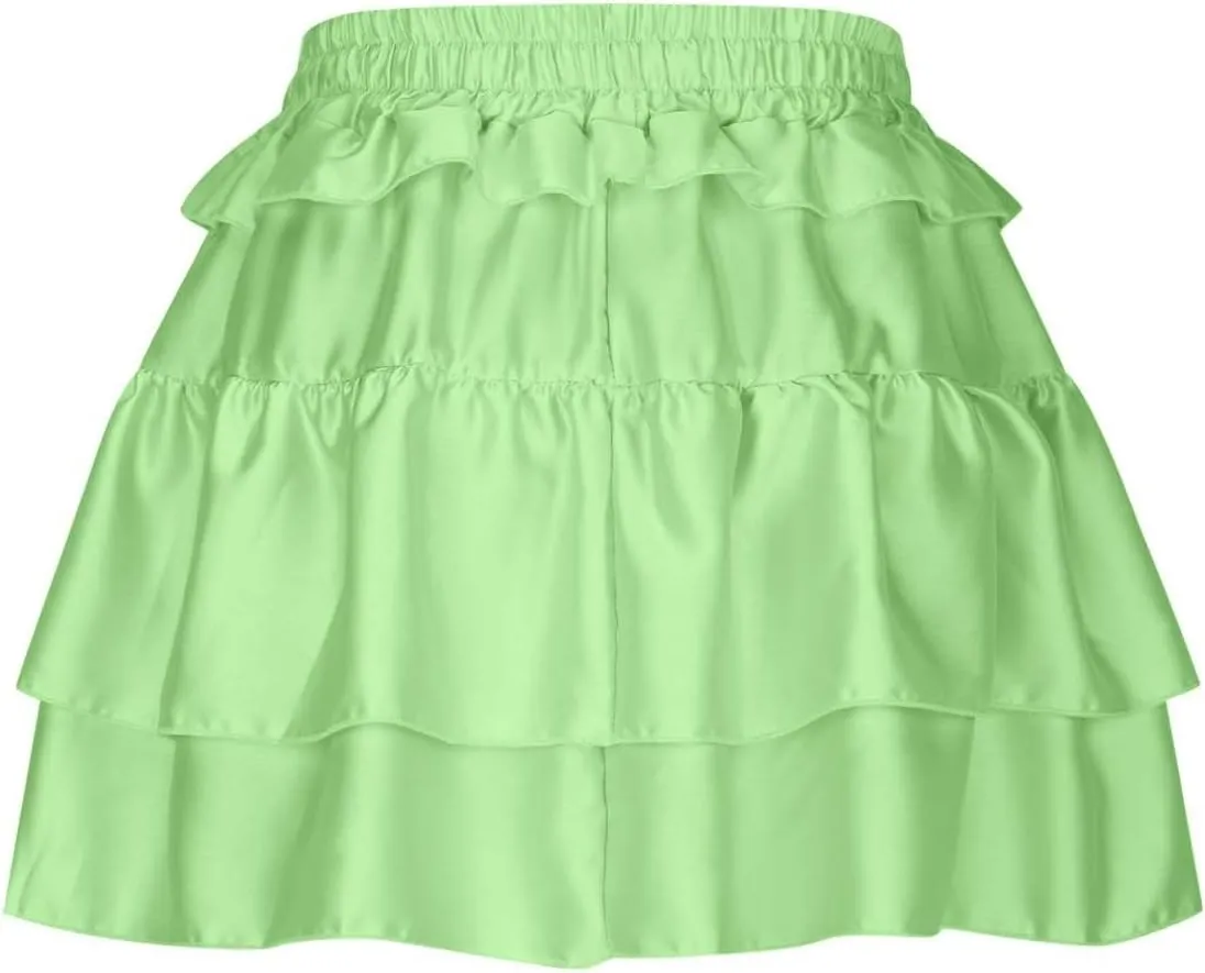 Flowy Skirts for Women Casual Shorts Boho Dress Sexy Floral Skorts Ruffle Mini Skirt Running Tennis Butterfly Shorts