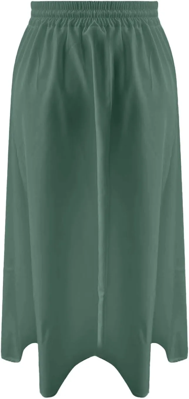 Flowy Skirts for Women Midi Length Tie Knot Boho Casual Beach High Waisted Pleated Swing Long Skirt with Pockets