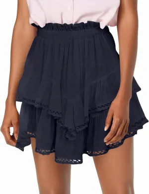 Flowy Summer Skirts for Women High Waisted Boho Tiered Mini Ruffle Skirt Cute Golf Tennis Skorts Y2K Crochet Shorts