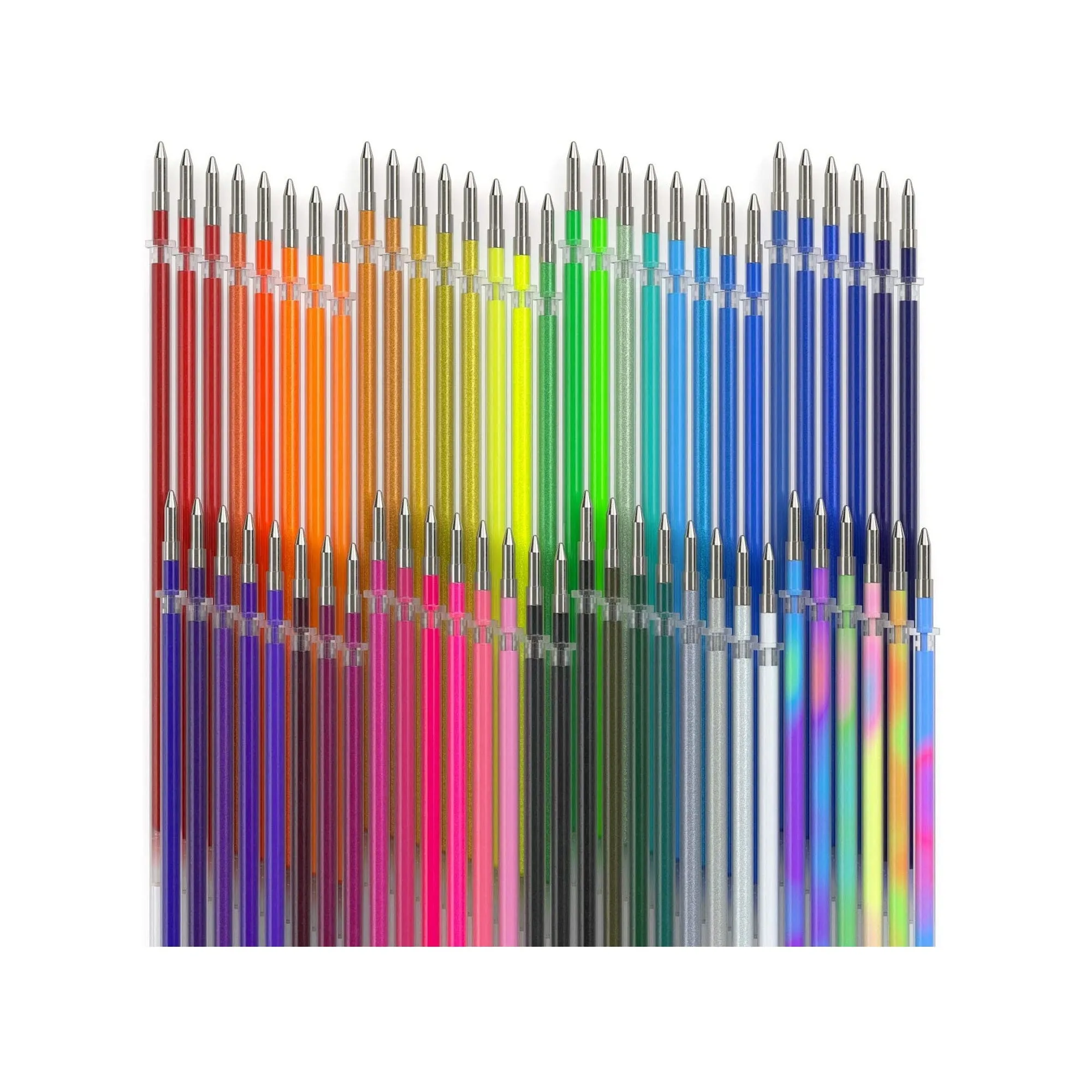 Gel Pens Ink Refills | 60 Individual | Color Bundle AcidFree & Non-Toxic | 0.8-1.0 mm Tips