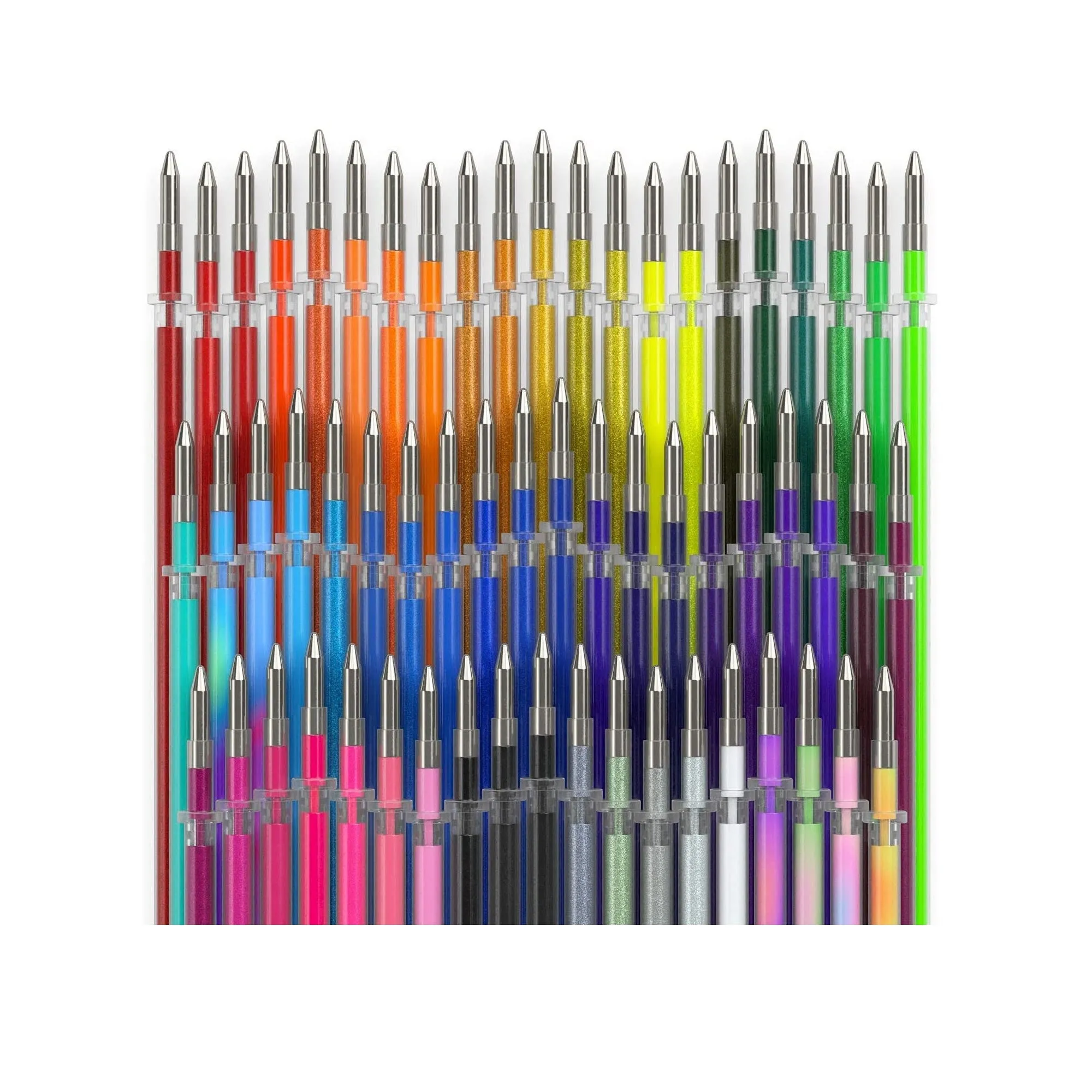 Gel Pens Ink Refills | 60 Individual | Color Bundle AcidFree & Non-Toxic | 0.8-1.0 mm Tips