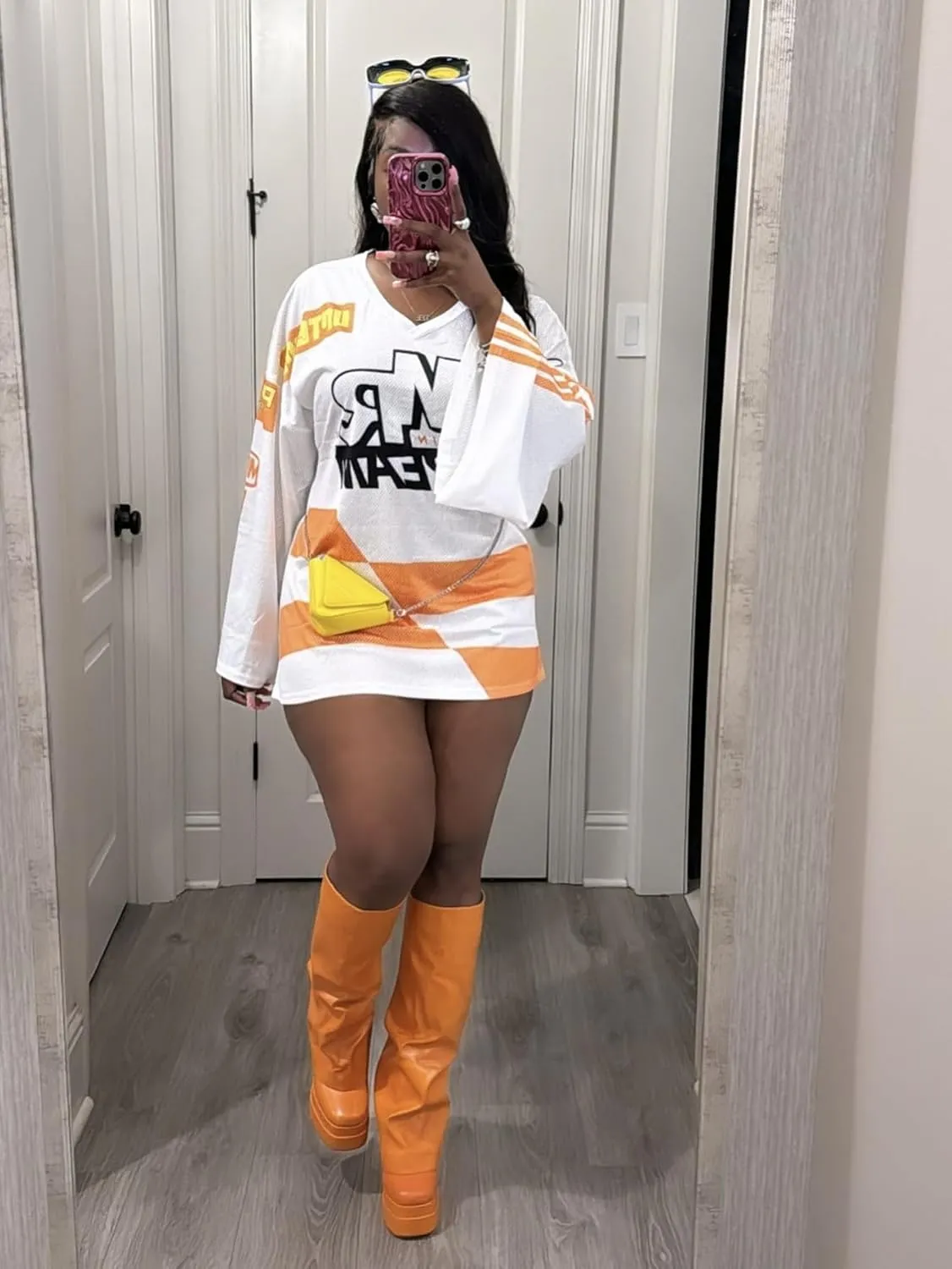 GGOOB 2000s Trendy 2024 Rapper Oversized Graphic Tees Y2k Long Sleeve Tshirts Hip Hop 90s Outfits Jersey Shirts Dress