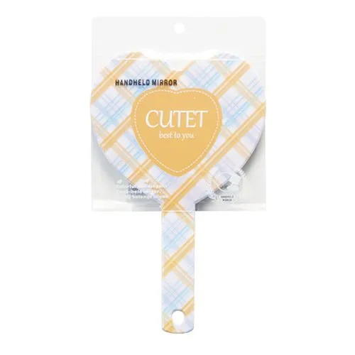 Heart Shaped Plaid Handheld Mirror