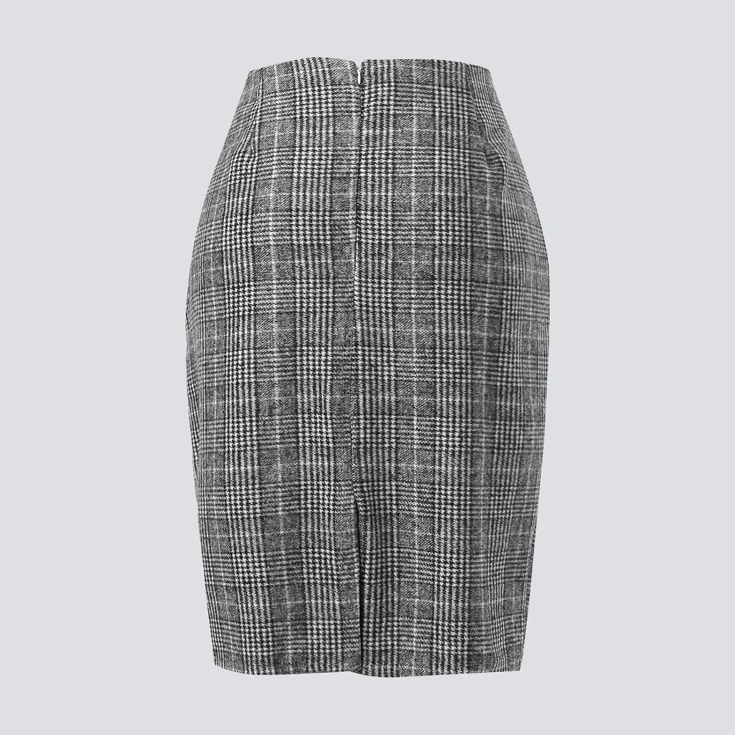 High Waisted Dancing Girls Tutu Skirts Bodycon Knee Length Pencil Plaid Skirts for Women Fall Winter Midi Skirt with Slit