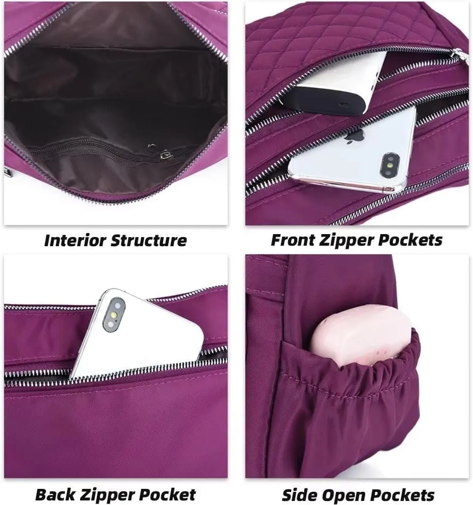 Hobo Bags for Women Casual Quilted Crossbody Purse Waterproof Shoulder Messenger Bag Lightweight Pocketbooks
