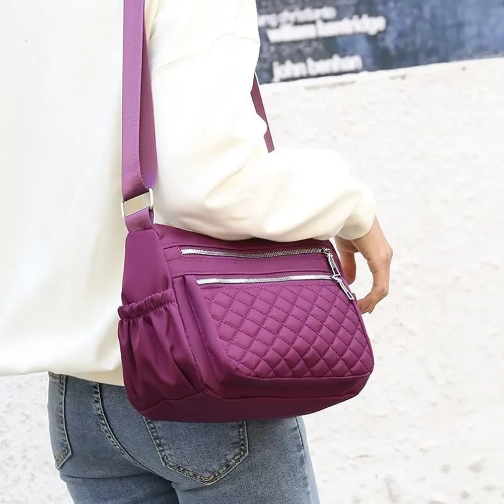 Hobo Bags for Women Casual Quilted Crossbody Purse Waterproof Shoulder Messenger Bag Lightweight Pocketbooks