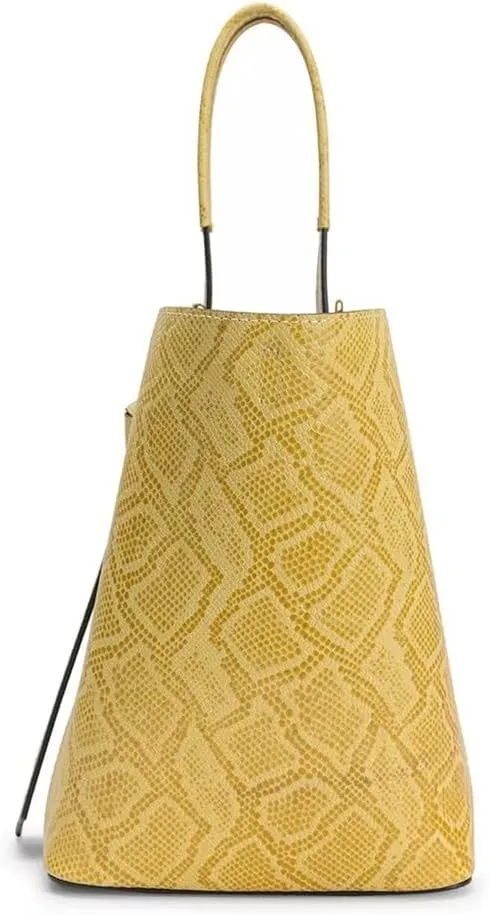 JSEIAJB Women's Leather Handbags Women's Bucket Tote Bags Shoulder Messenger Bags