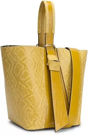 JSEIAJB Women's Leather Handbags Women's Bucket Tote Bags Shoulder Messenger Bags