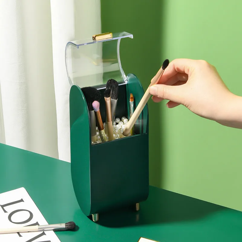 Large-capacity Closing Makeup Bucket Portable Brush Storage Box Lipstick Eyebrow Pencil Eye Shadow Brush Dust-proof Pen Holder