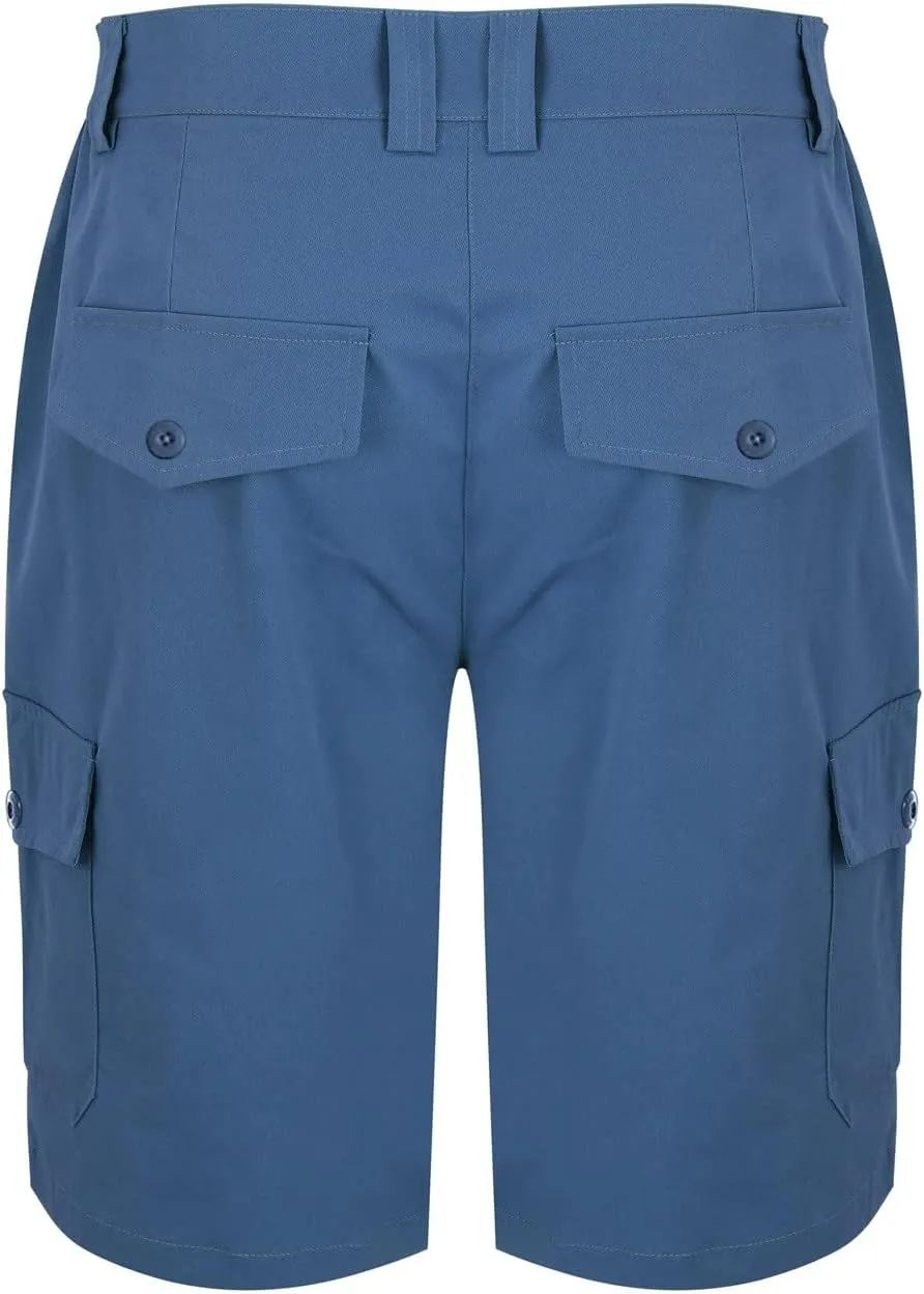 LCMTWX Mens Casual Shorts with Multiple Pockets for Comfort and Lightweight Twill Cotton Elastic Waist Casual Shorts for