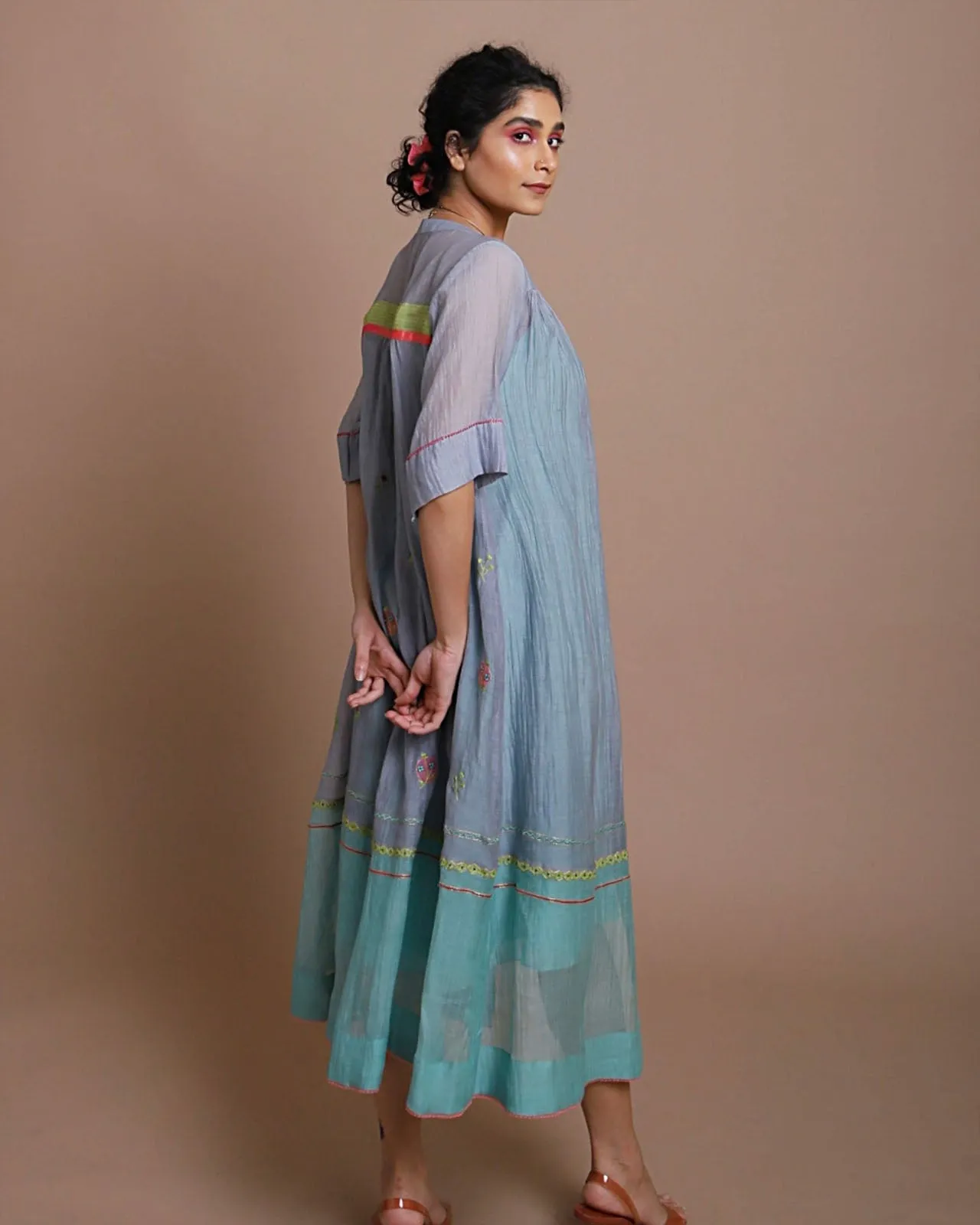 Life in Pink back embroidered jacket dress