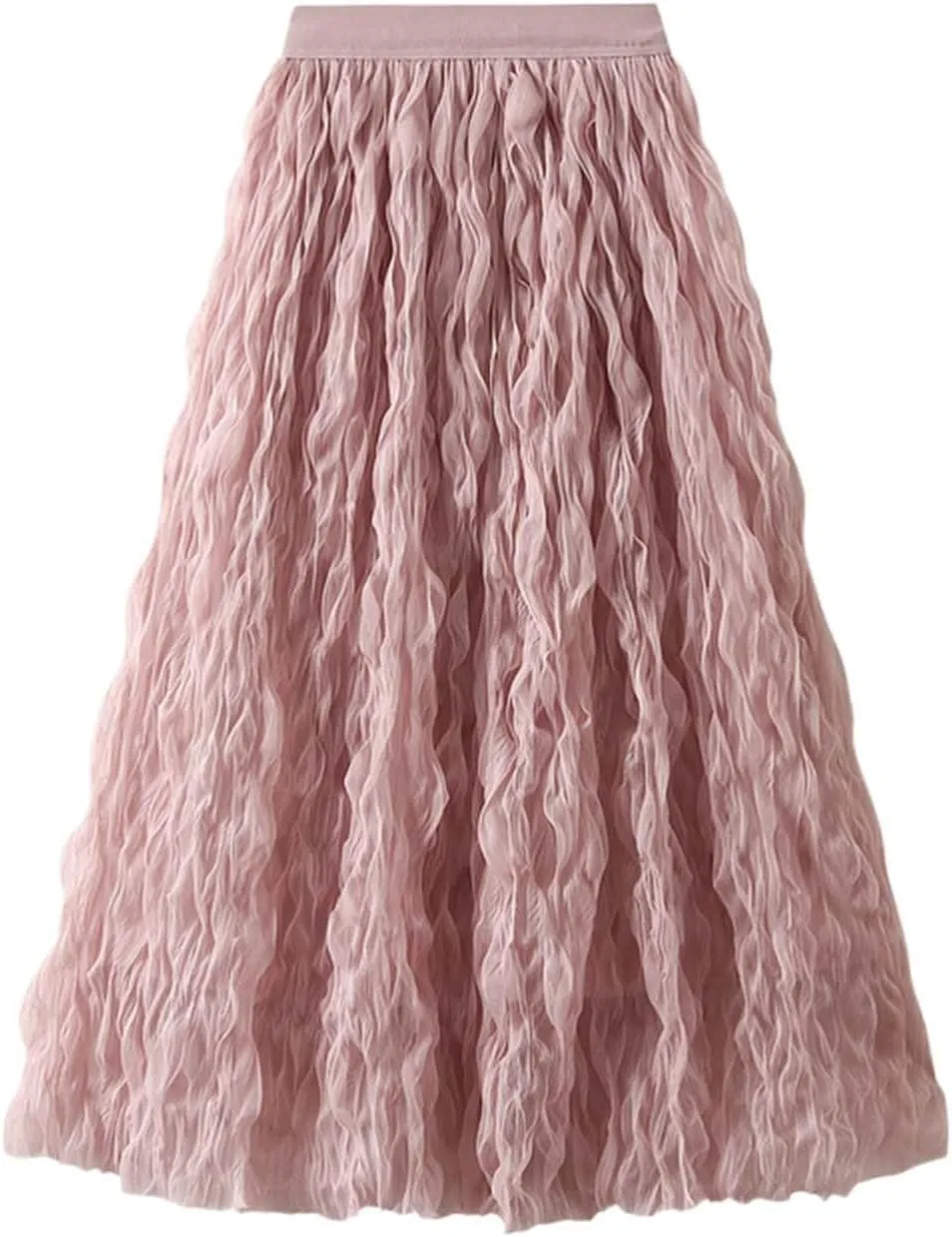Long Tulle Skirt High Waist Loose A Line for Women Boho Summer Flare/Irregular Flowy Elegant for Parties Everyday Wear