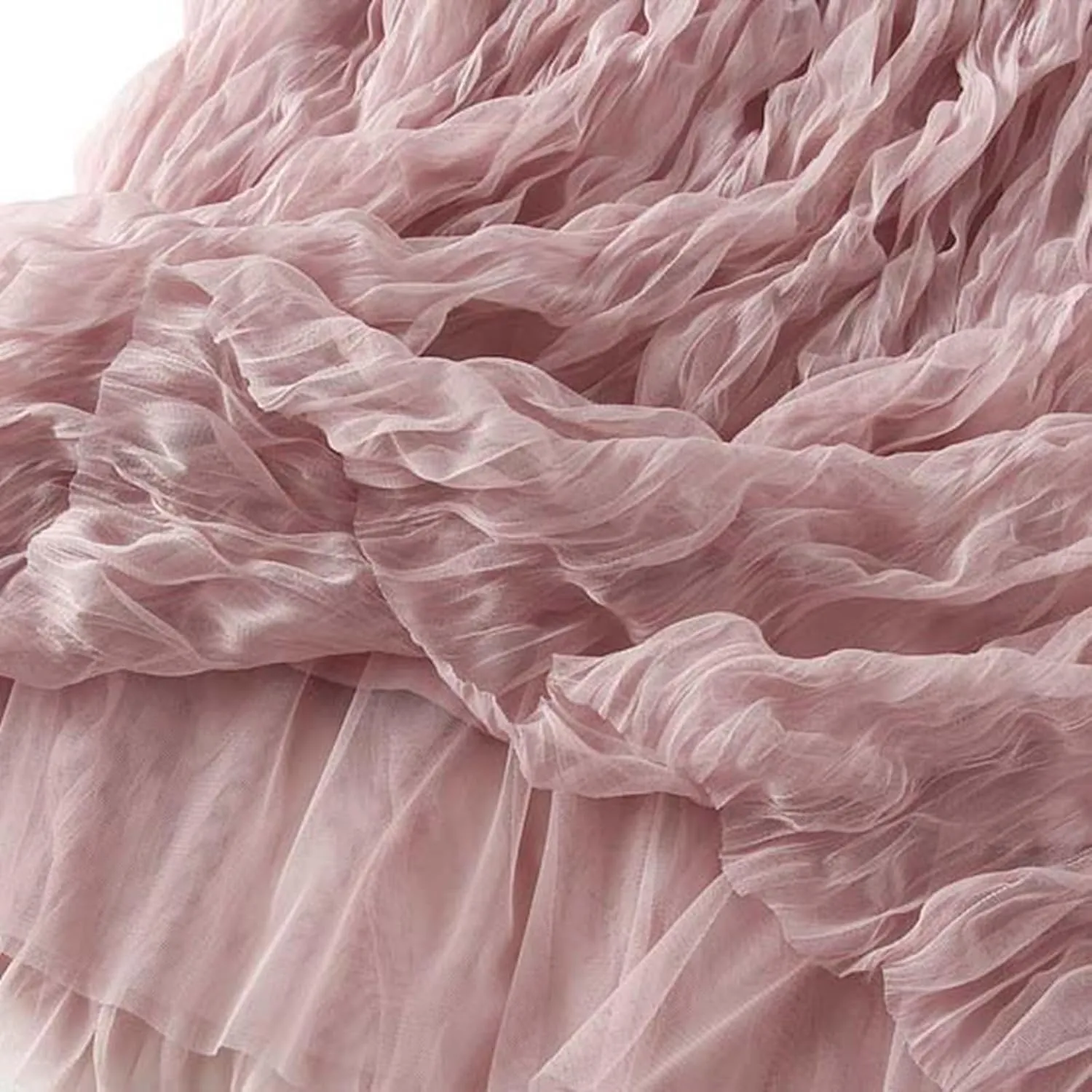 Long Tulle Skirt High Waist Loose A Line for Women Boho Summer Flare/Irregular Flowy Elegant for Parties Everyday Wear