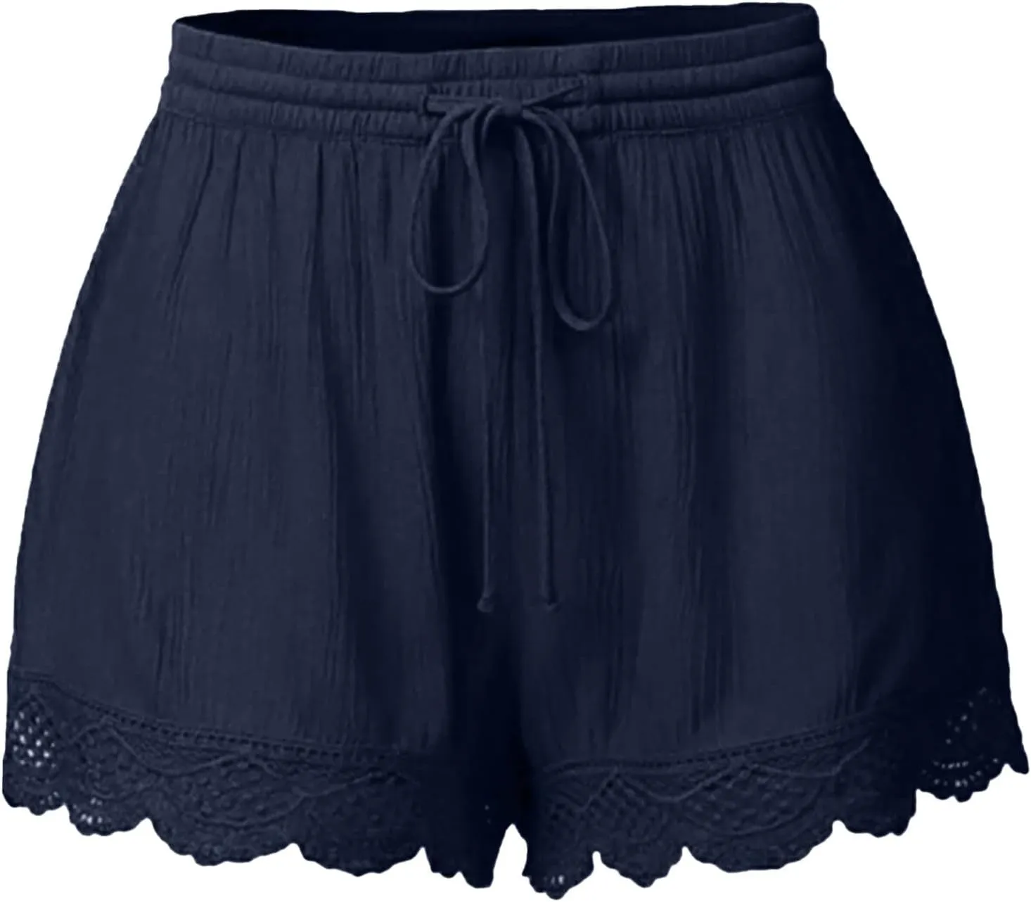 LRMQS Women's Casual Shorts with Pockets, Blue, Size 4X, Plus Size, 5 Inch, Loose Fit, Solid, 2 Pockets, Adult