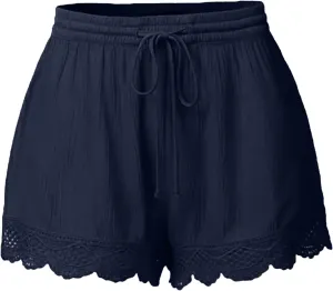 LRMQS Women's Casual Shorts with Pockets, Blue, Size 4X, Plus Size, 5 Inch, Loose Fit, Solid, 2 Pockets, Adult