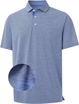 M MAELREG Golf Shirts for Men Dry Fit Short Sleeve Performance Moisture Wicking Heather Jacquard Active Mens Polo Shirts