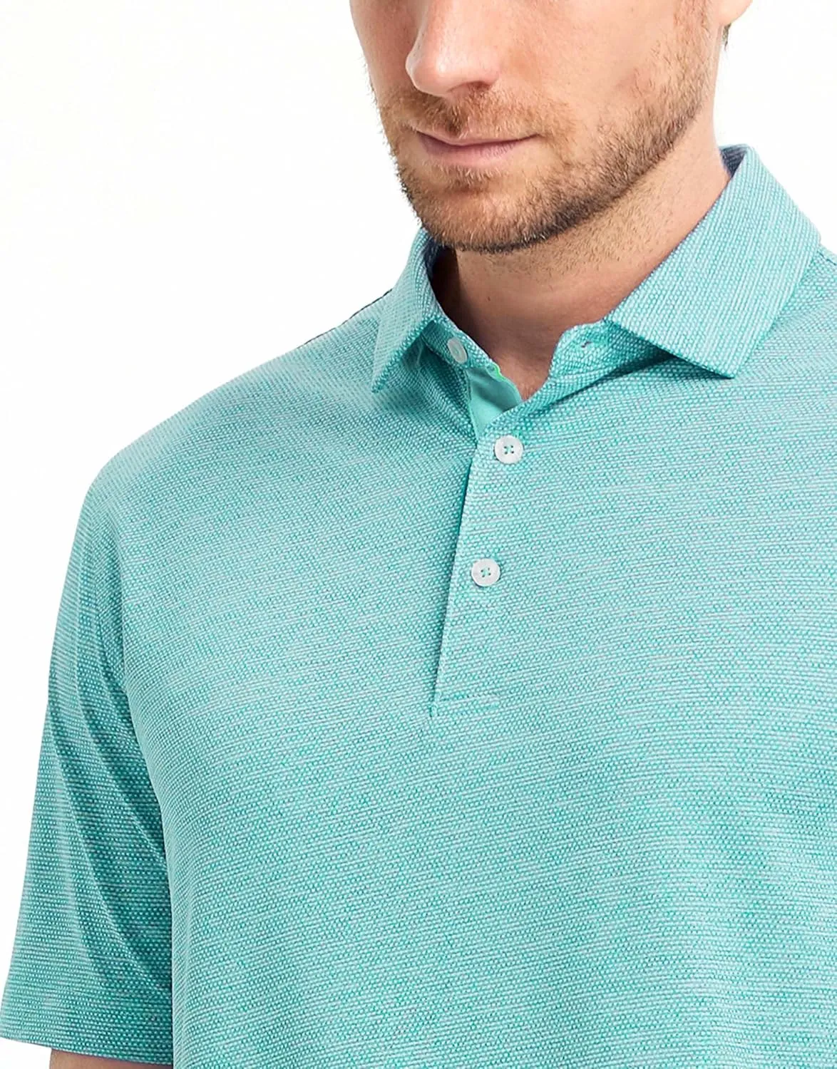 M MAELREG Golf Shirts for Men Dry Fit Short Sleeve Performance Moisture Wicking Heather Jacquard Active Mens Polo Shirts