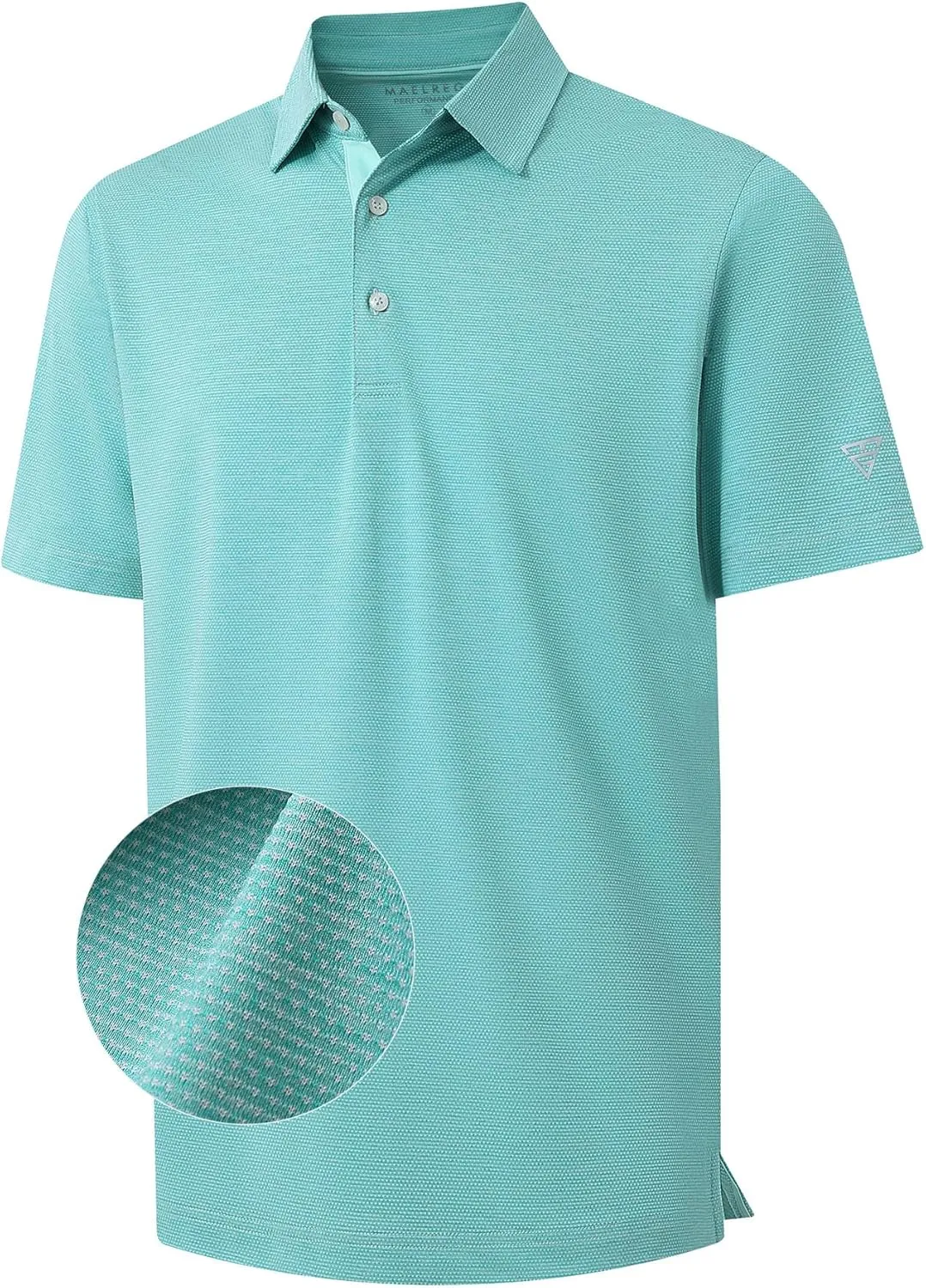 M MAELREG Golf Shirts for Men Dry Fit Short Sleeve Performance Moisture Wicking Heather Jacquard Active Mens Polo Shirts