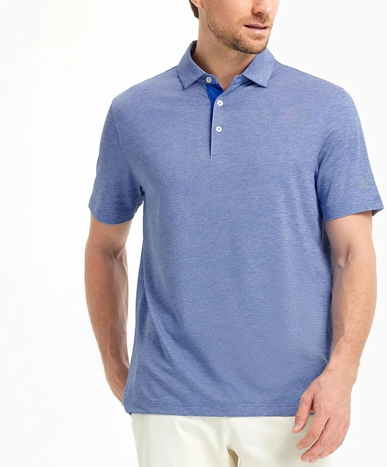 M MAELREG Golf Shirts for Men Dry Fit Short Sleeve Performance Moisture Wicking Heather Jacquard Active Mens Polo Shirts