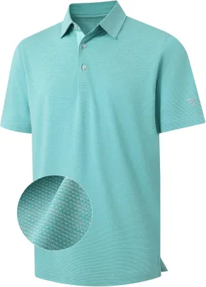 M MAELREG Golf Shirts for Men Dry Fit Short Sleeve Performance Moisture Wicking Heather Jacquard Active Mens Polo Shirts