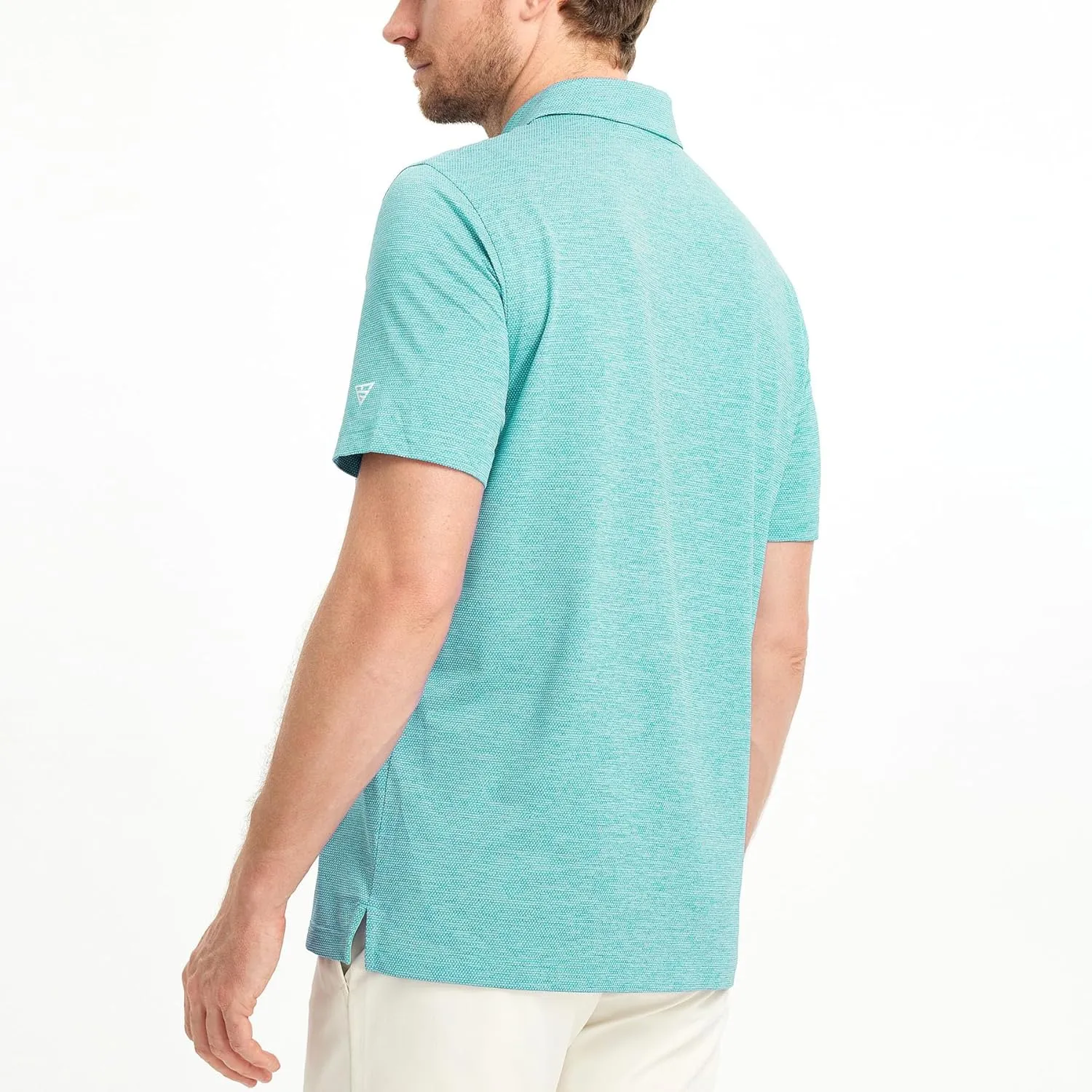 M MAELREG Golf Shirts for Men Dry Fit Short Sleeve Performance Moisture Wicking Heather Jacquard Active Mens Polo Shirts