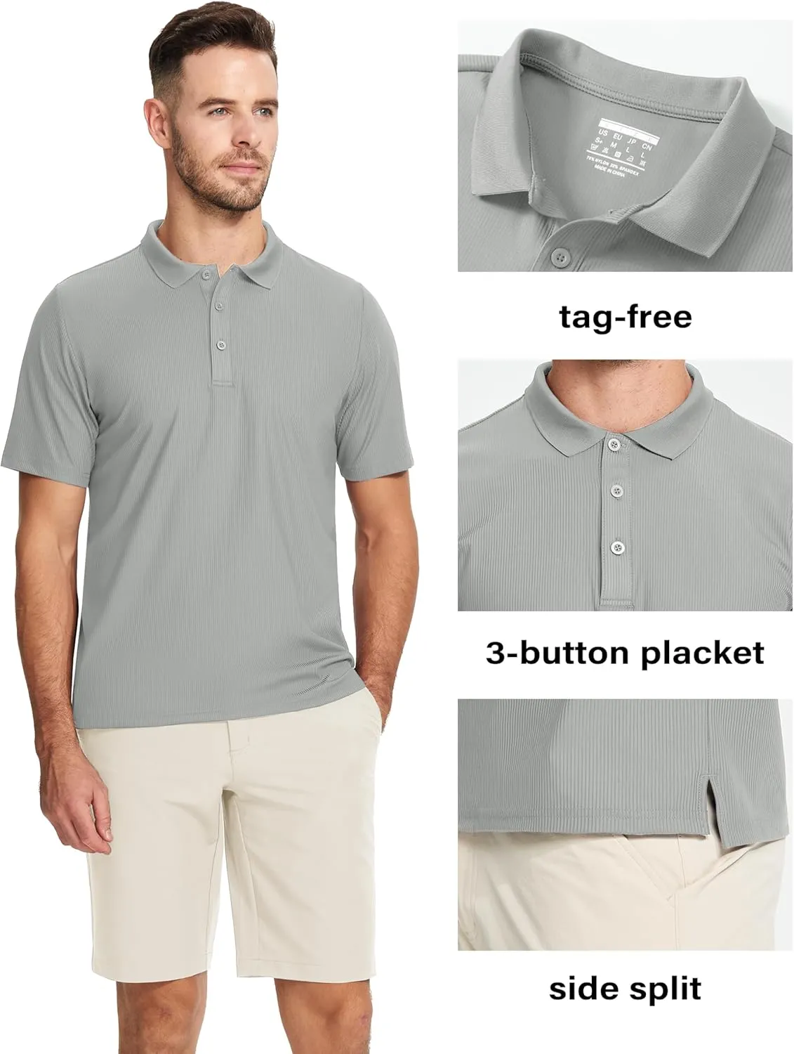 MAGCOMSEN Men's Polo Shirts Short Sleeve Collared Shirt Moisture Wicking Dry Fit Performance Golf Casual Work Shirts