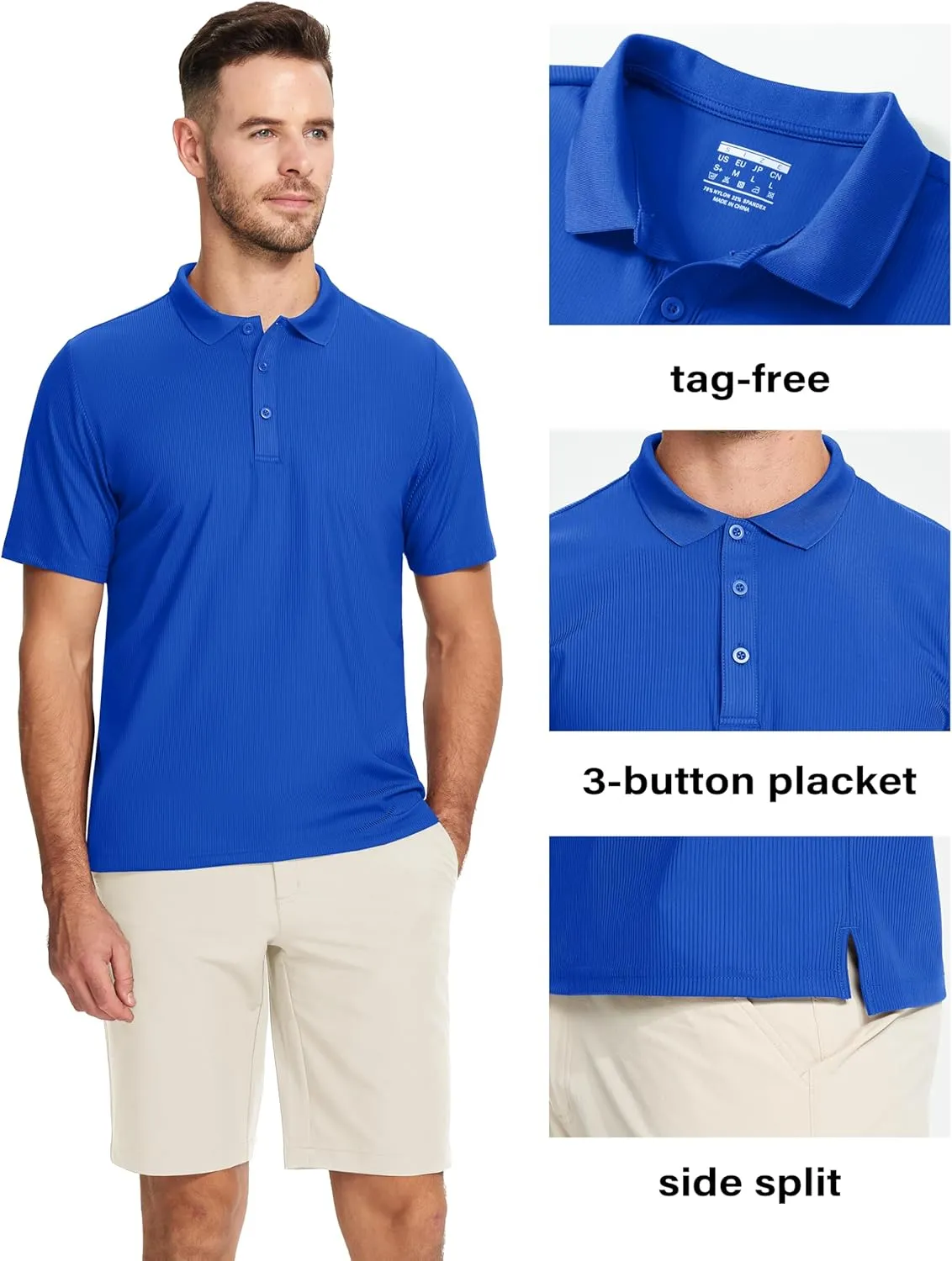 MAGCOMSEN Men's Polo Shirts Short Sleeve Collared Shirt Moisture Wicking Dry Fit Performance Golf Casual Work Shirts