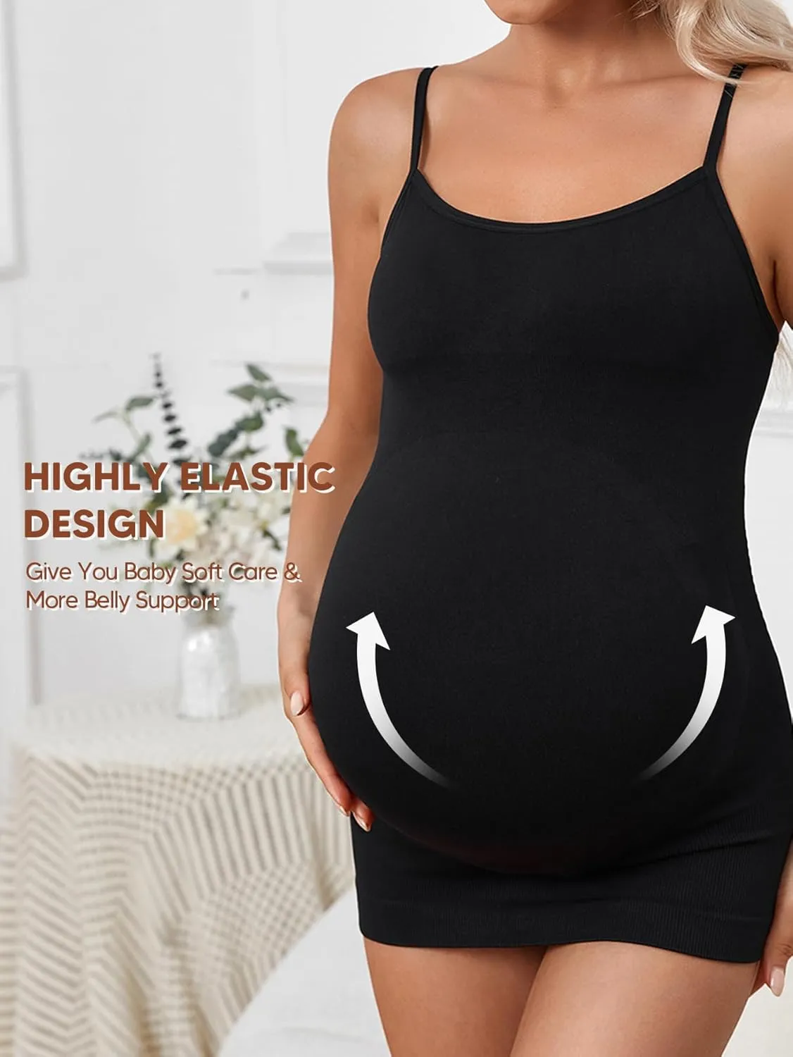 Maternity Tank Top for Women Ruched Pregnancy Nursing Tops with Adjustable Straps Athletic Yoga Shirts Camisole