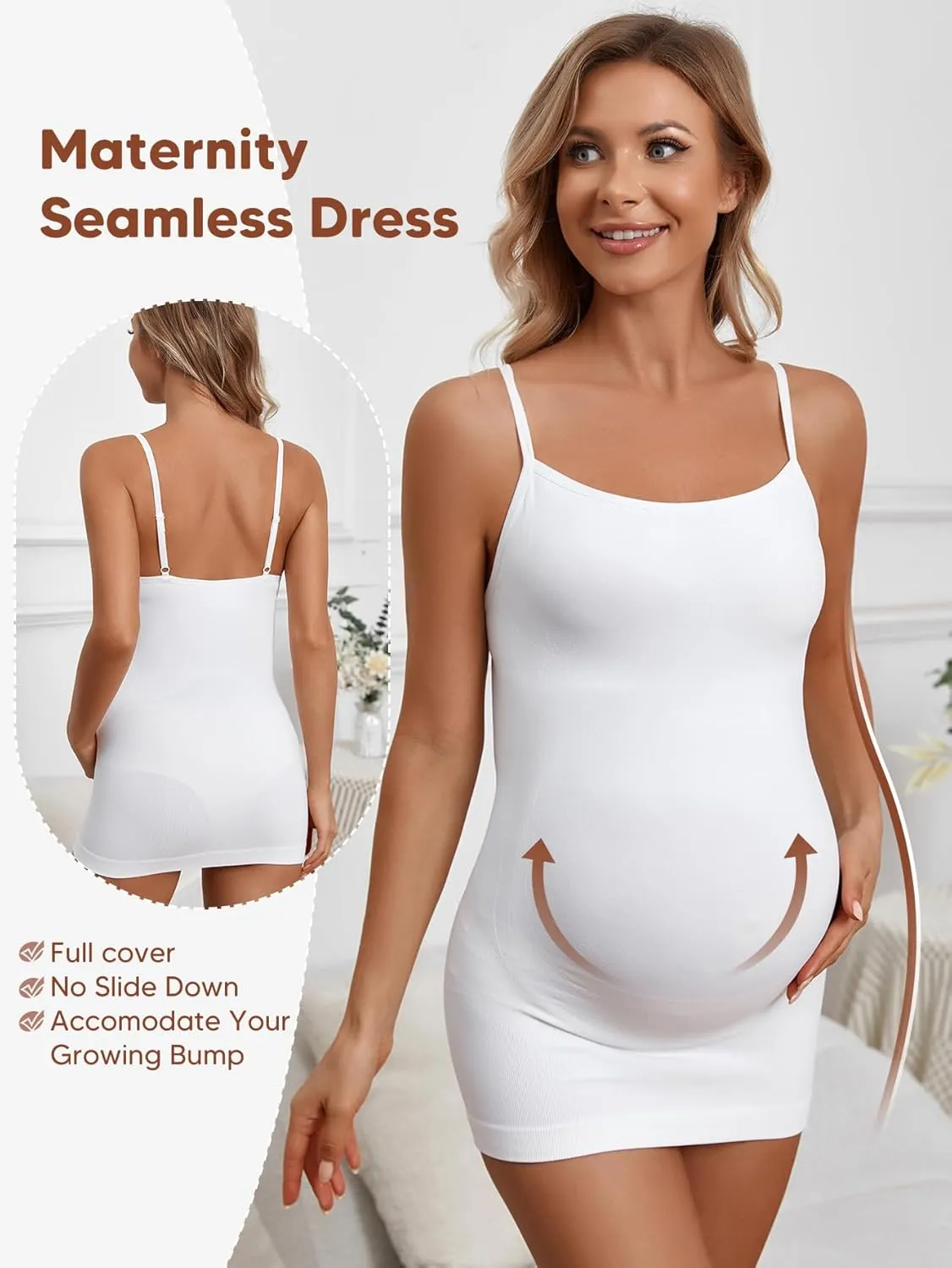 Maternity Tank Top for Women Ruched Pregnancy Nursing Tops with Adjustable Straps Athletic Yoga Shirts Camisole