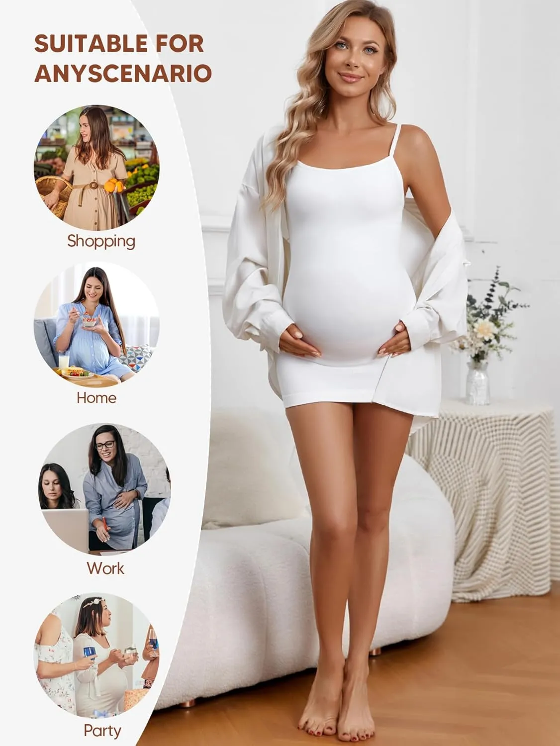 Maternity Tank Top for Women Ruched Pregnancy Nursing Tops with Adjustable Straps Athletic Yoga Shirts Camisole