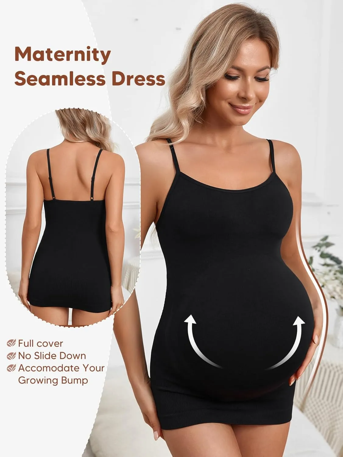 Maternity Tank Top for Women Ruched Pregnancy Nursing Tops with Adjustable Straps Athletic Yoga Shirts Camisole