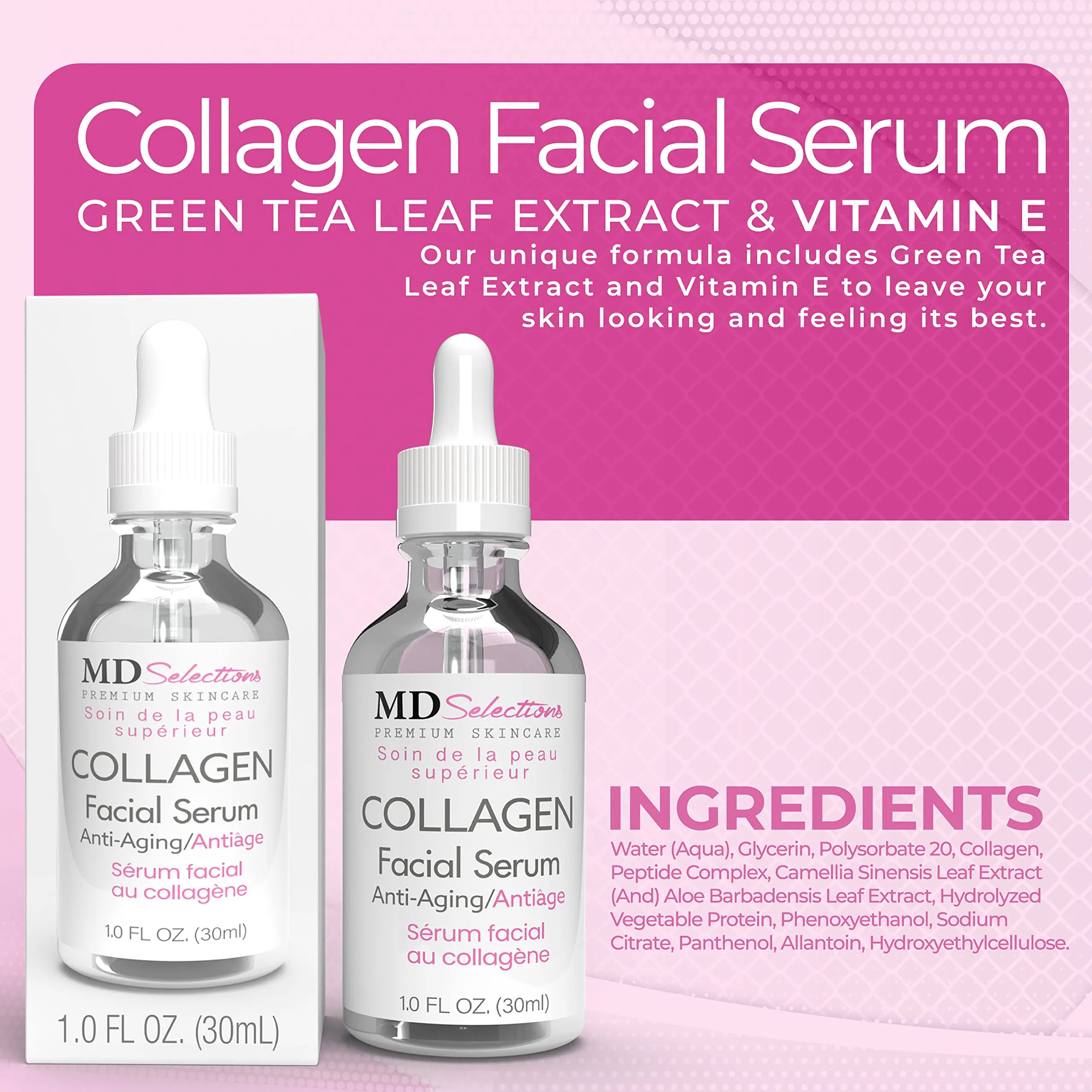 MD Selections Collagen Face Serum, 2-Pack