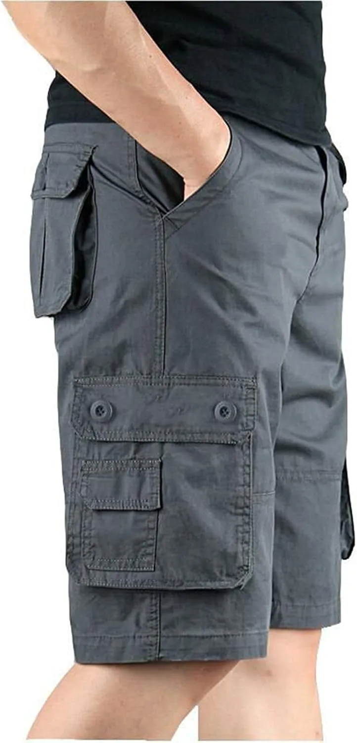 Men Shorts Casual with Multi-Pocket and Fashion Summer Leisure Pants Overalls Men's Pants Black Cargo Shorts Men