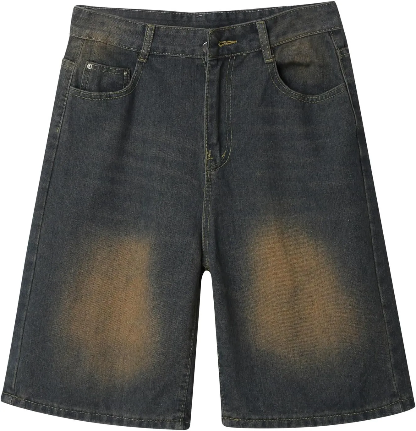 Mens Baggy Denim Jorts Y2K Vintage Loose Hip Hop Jean Shorts Wide Leg Long Jeans Trendy Outfits