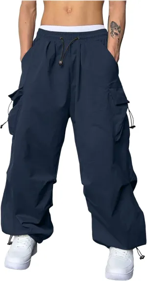 Mens Cargo Pant Elastic Waist Work Pant Multi Pockets Casual Stretchy Outdoor Pants