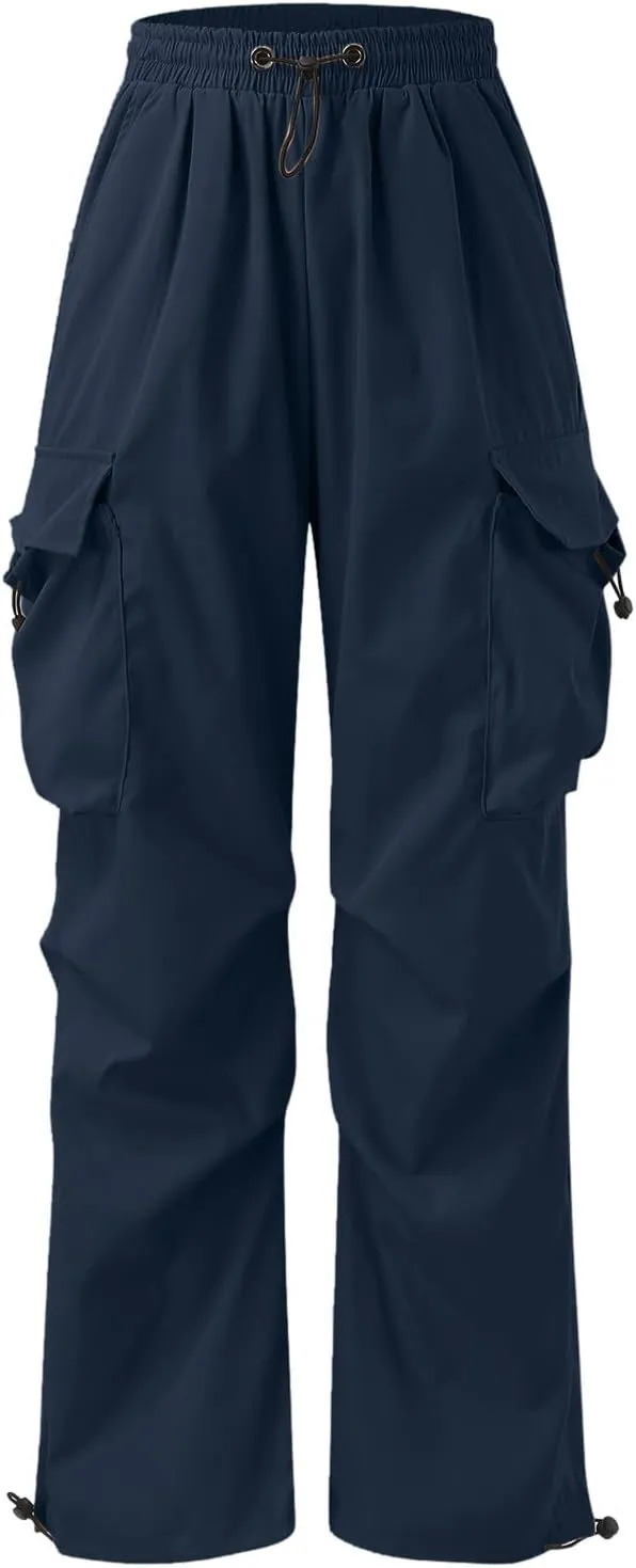 Mens Cargo Pant Elastic Waist Work Pant Multi Pockets Casual Stretchy Outdoor Pants
