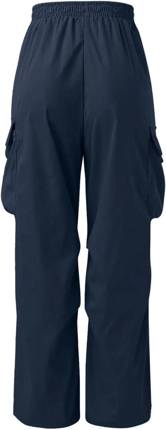 Mens Cargo Pant Elastic Waist Work Pant Multi Pockets Casual Stretchy Outdoor Pants