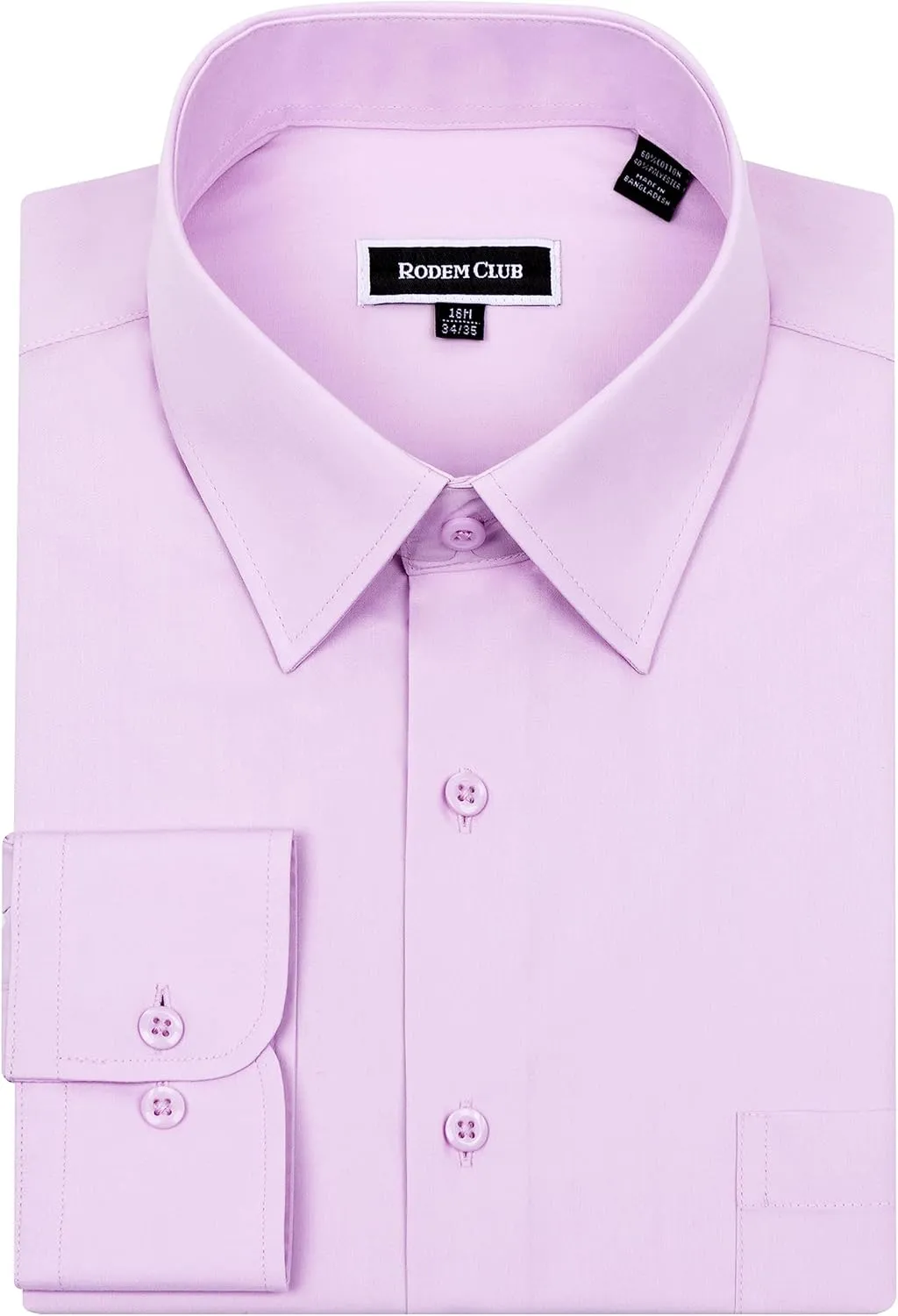Men's Dress Shirt Regular Fit Long Sleeve Wrinkle-Resistant Business Formal Solid Button Down Shirts with Pocket