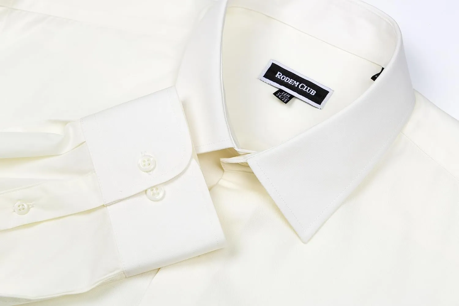 Men's Dress Shirt Regular Fit Long Sleeve Wrinkle-Resistant Business Formal Solid Button Down Shirts with Pocket