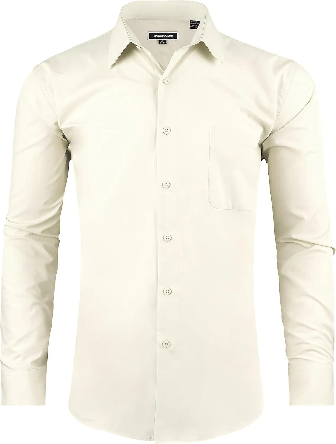 Men's Dress Shirt Regular Fit Long Sleeve Wrinkle-Resistant Business Formal Solid Button Down Shirts with Pocket
