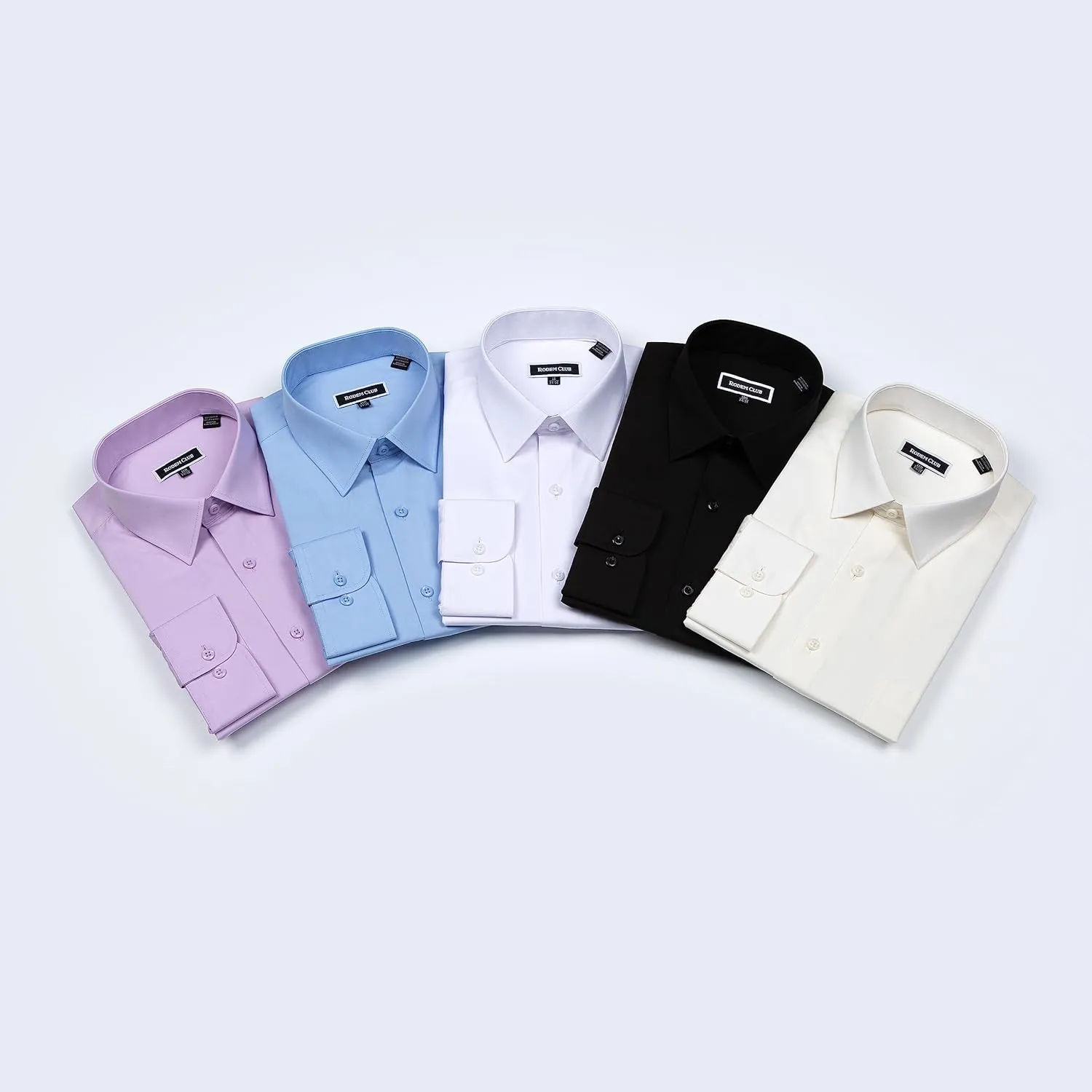 Men's Dress Shirt Regular Fit Long Sleeve Wrinkle-Resistant Business Formal Solid Button Down Shirts with Pocket
