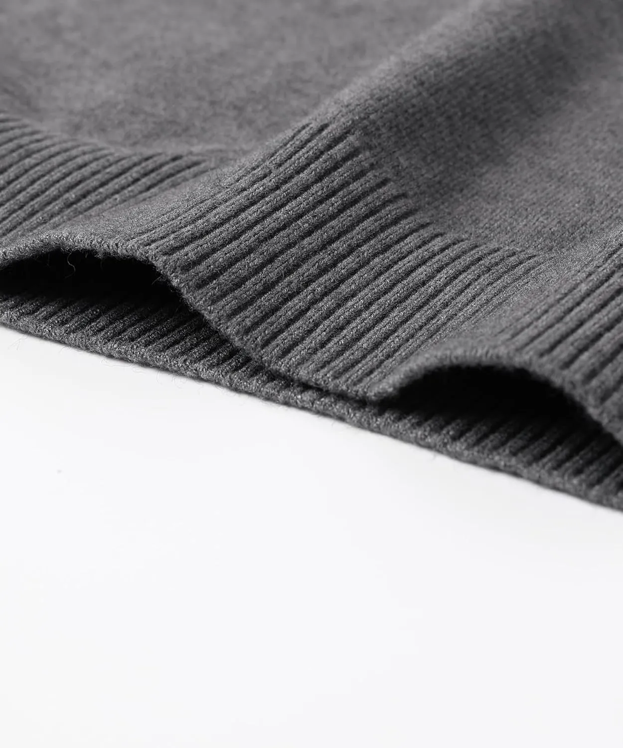 Men's Knit Sweater Fashion Pullover Soft Touch V-Neck Sweatshirt Top with Plaid or White Mock Shirt Collar