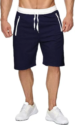 Mens Shorts Casual Classic Fit Drawstring Summer Beach Athletic Shorts with Elastic Waist and Pockets, M-3XL