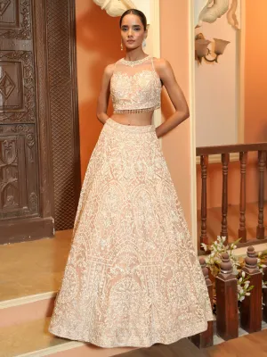 Nude Heavy Bridal Lehenga Set