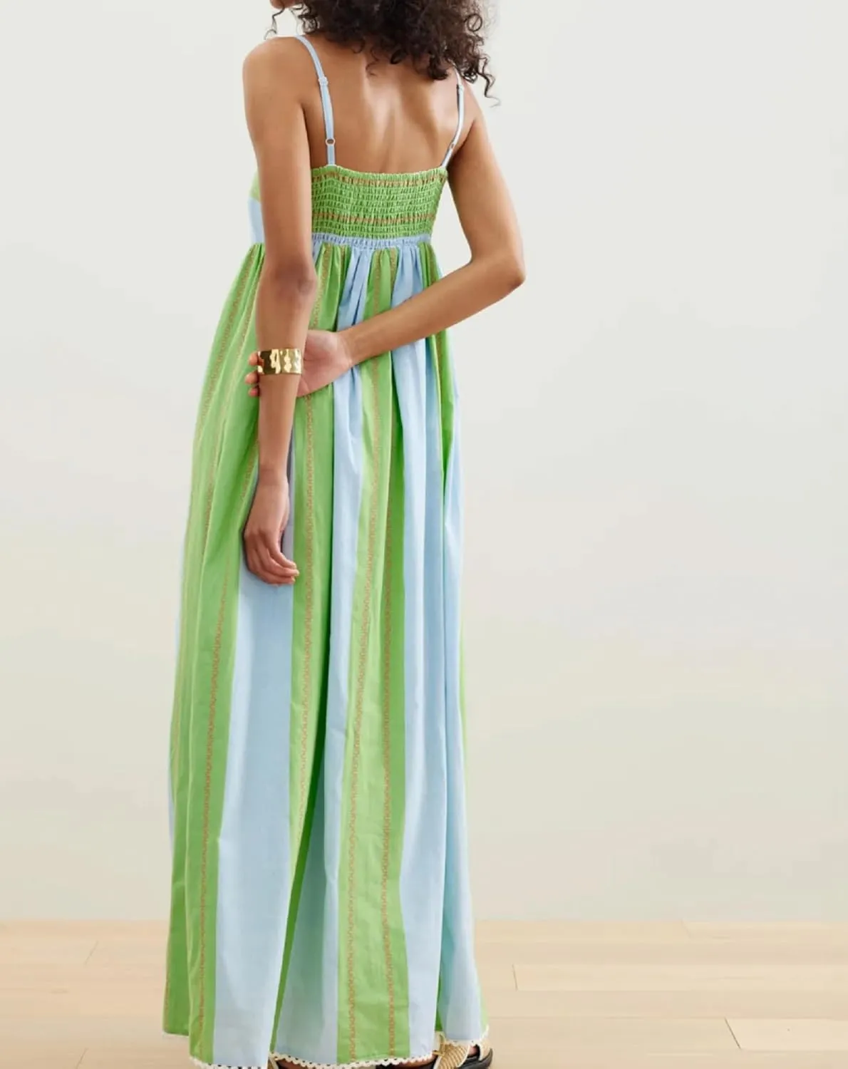 NUFIWI Women Boho Spaghetti Strap Graffiti Cami Long Dress Cute Flowy Swing Maxi Dress Colorful A Line Sundress