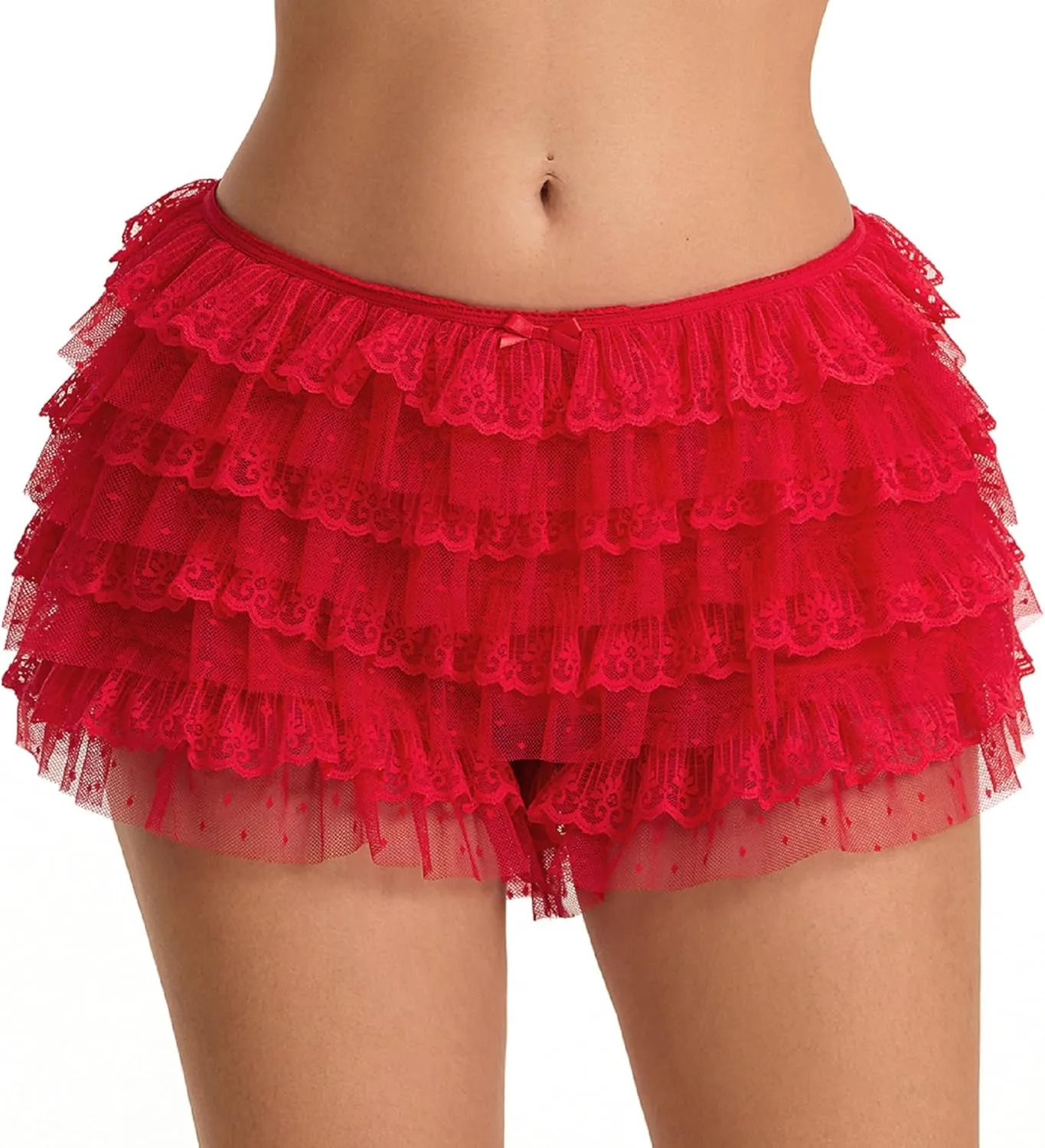 NUFIWI Women Lolita Bloomers Cute Ruffle Shorts Lace Pumpkin Pants Sexy Boyshorts Layered Bottoms Y2k Sweet Pettipants