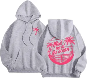 Oversized Hoodies for Women, Teen Girls Preppy Sweatshirt Long Sleeve Y2K Graphic Tees with Pockets