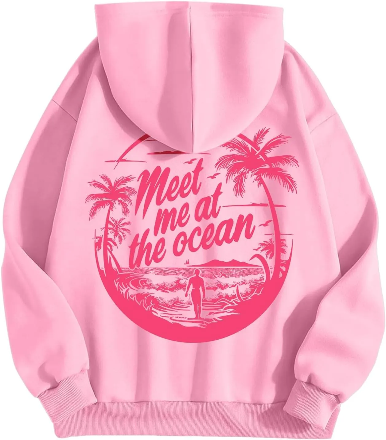 Oversized Hoodies for Women, Teen Girls Preppy Sweatshirt Long Sleeve Y2K Graphic Tees with Pockets