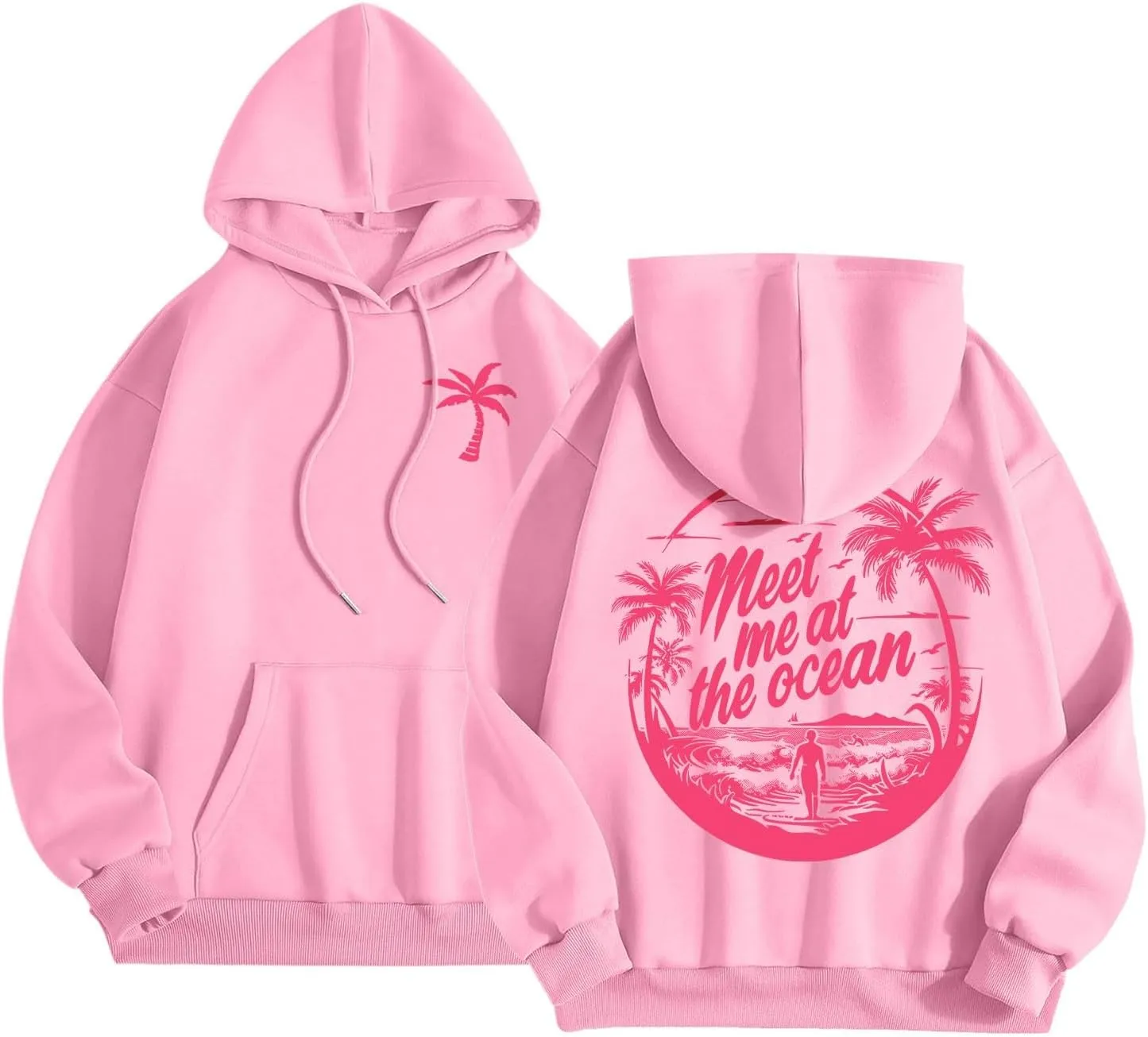 Oversized Hoodies for Women, Teen Girls Preppy Sweatshirt Long Sleeve Y2K Graphic Tees with Pockets