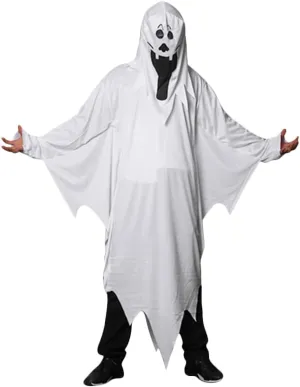 PENINSULA LOVE Halloween Ghost Costume White Ghost Cloak Vampire Role Play Party Costume Robe with Mask for Men Women